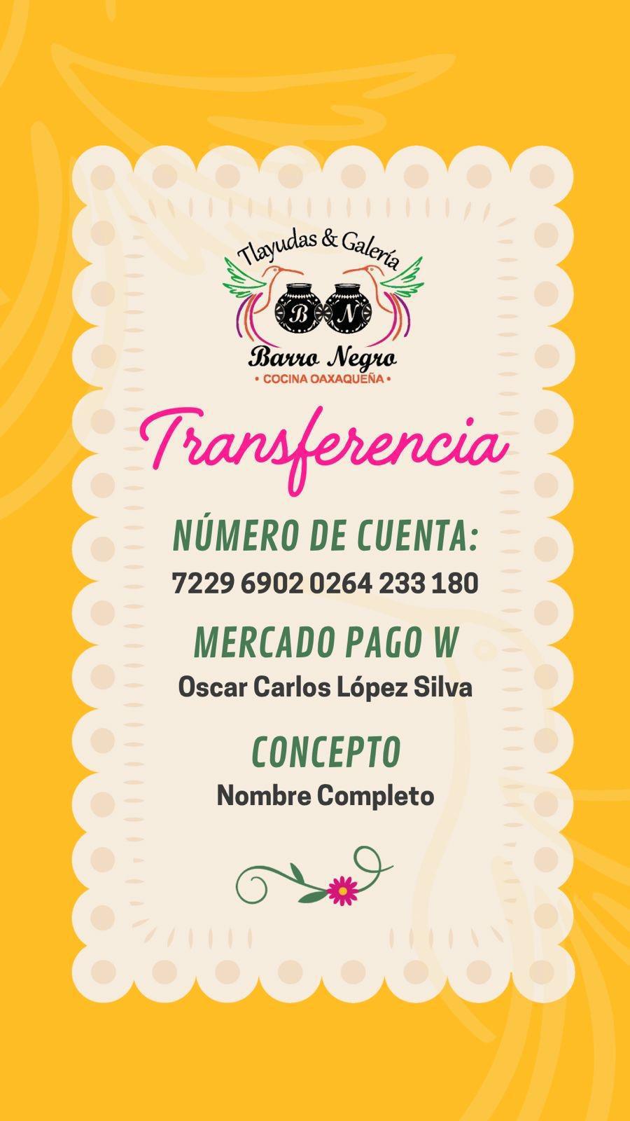 ¿Pagaras por medio de transferencia?