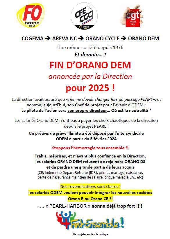 Distribution de tracts sur La Hague