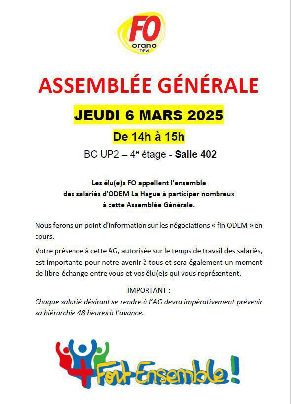 Assemblée Générale La Hague le 6 mars 2025