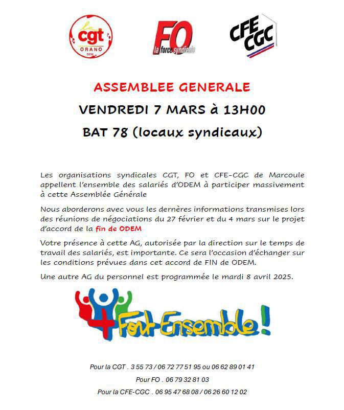 Assemblée Générale MARCOULE le 7 mars 2025