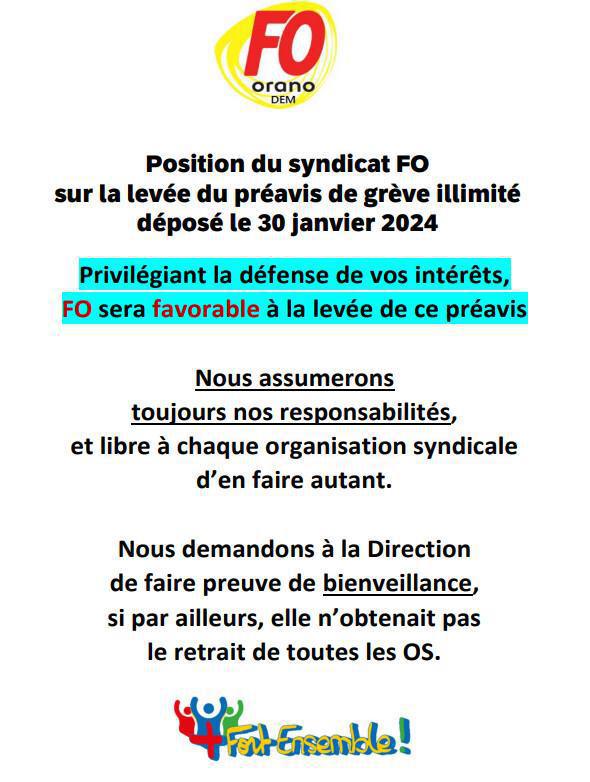 Position FO sur le préavis de grève illimité