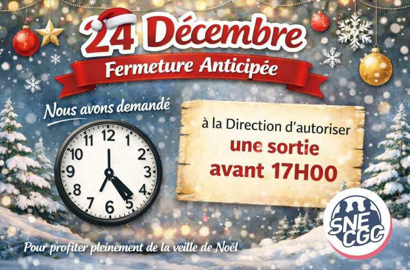 Demande d'aménagement horaire le 24 décembre 2025