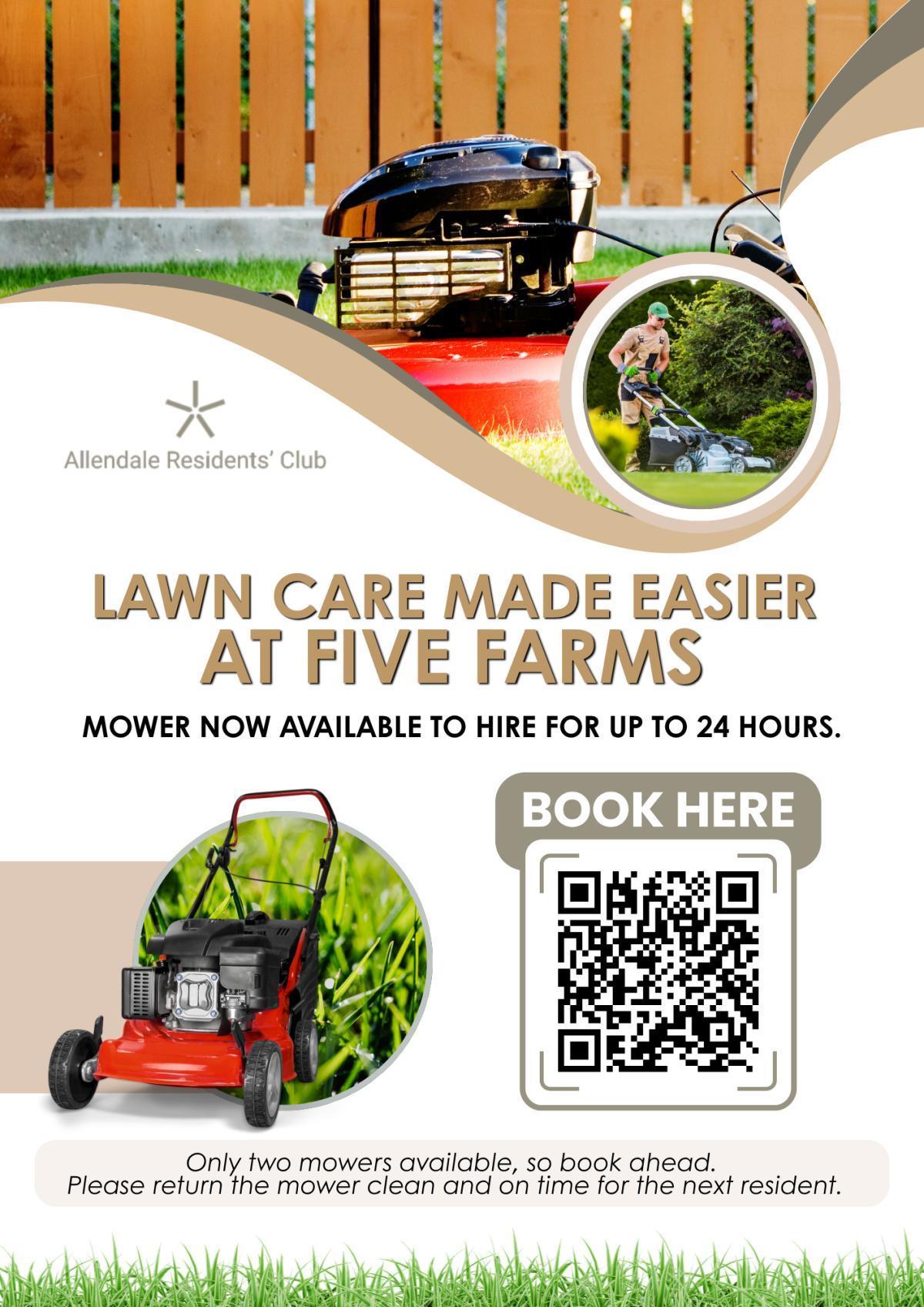 Lawn Mowers Available For Hire