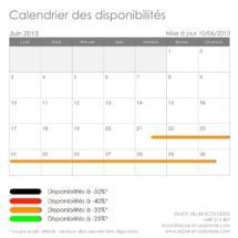 Calendrier des dates disponibles à prix réduit
