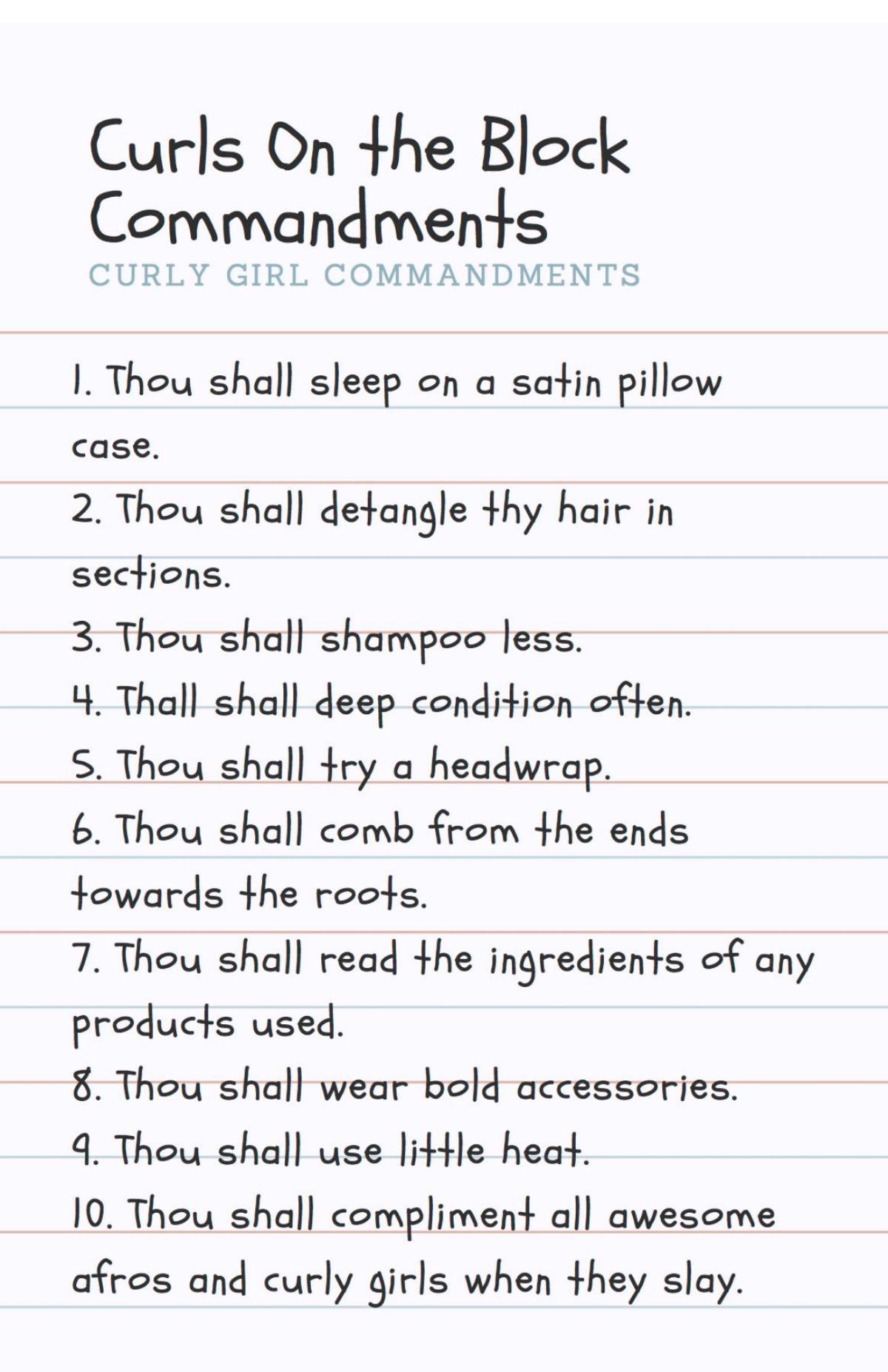 THE 10 CURLY COMMANDMENTS