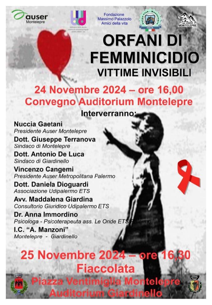 Convegno: Orfani di Femminicidio, vittime invisibili (inizio ore 16.00)