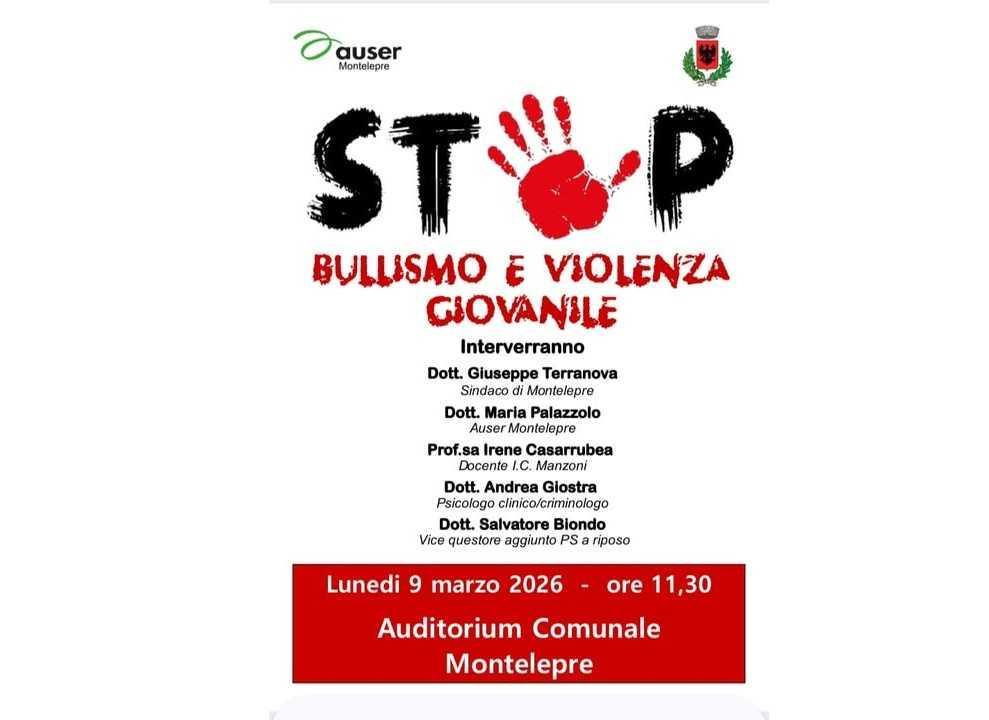 Stop Bullismo e Violenza Giovanile (Inizio ore 11:30)