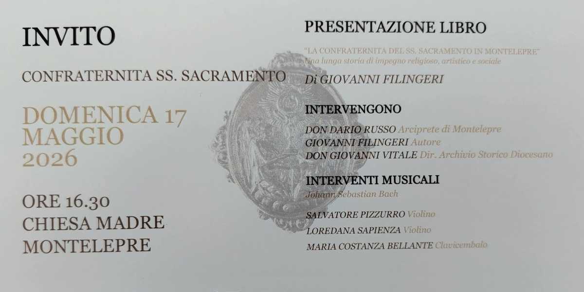 Presentazione del libro "La Confraternita del SS. Sacramento in Montelepre" (inizio ore 16.30)