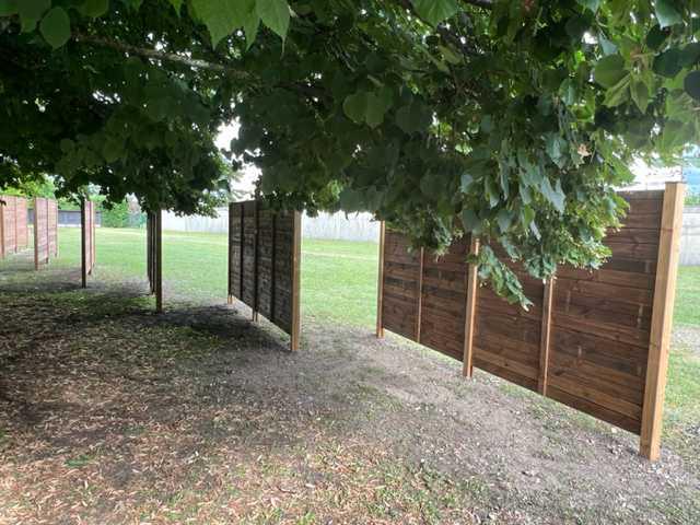 Clôture bois pour un stand de tir à l'arc