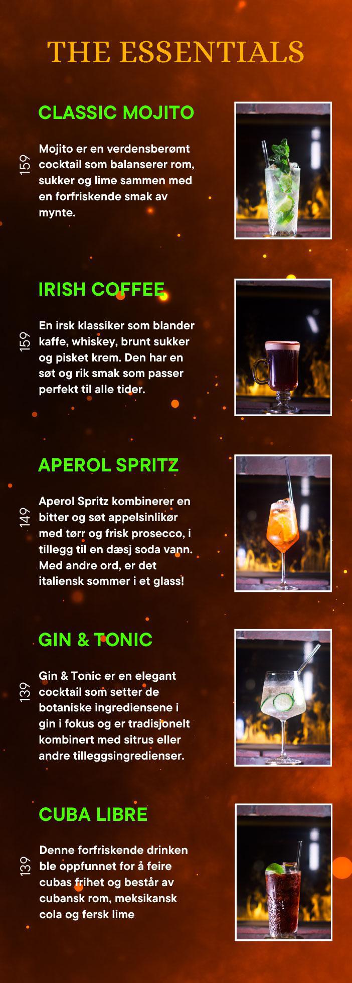 Cocktail & Drikke meny