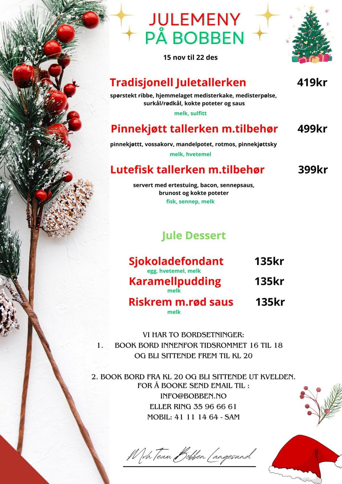 Julemenyen 2024🎄☃️