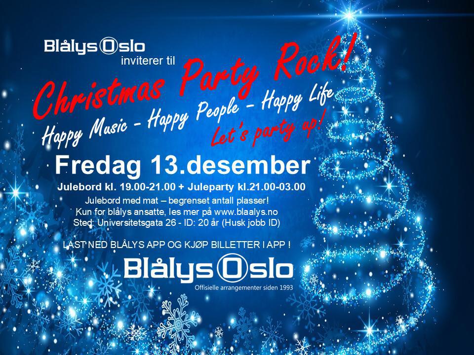 Blålys Christmas Party Rock! Fredag 13. Desember 2024