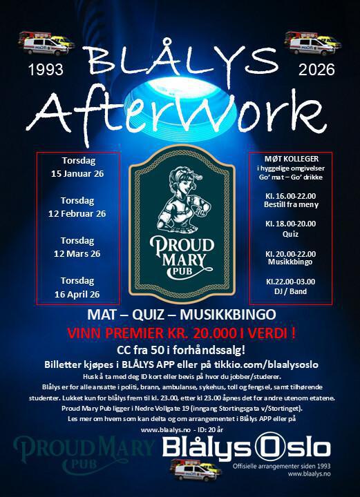 Blålys Afterwork Torsdag 15. Januar 2026