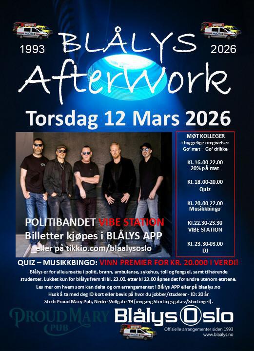 Blålys Afterwork Torsdag 12. Mars 2026