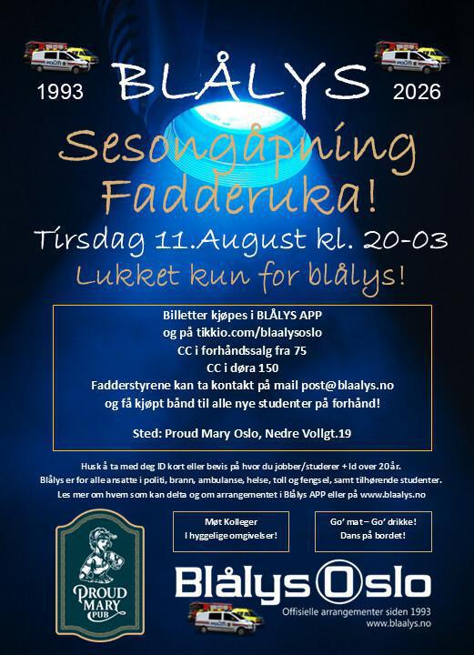 Blålys sesongåpning / fadderuka Blålys sesongåpning / fadderuka