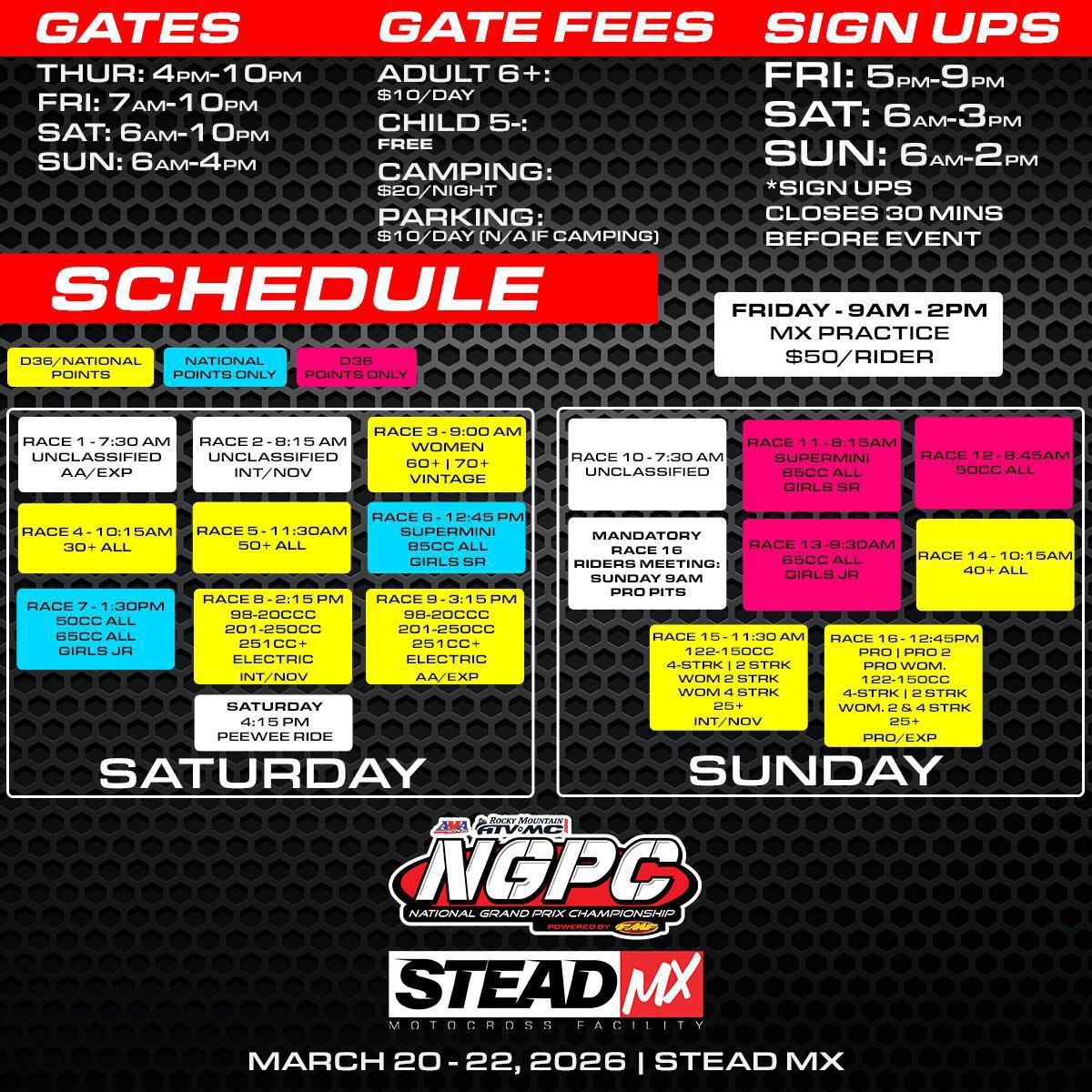 Race Day Schedule
