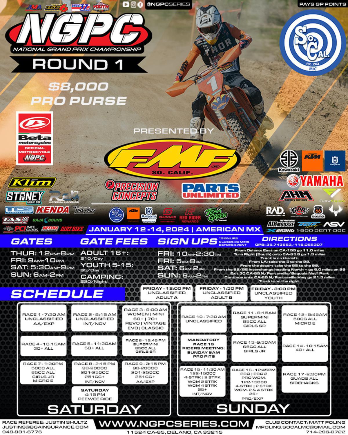 Round 1 – SoCal MC American Grand Prix – Delano, CA