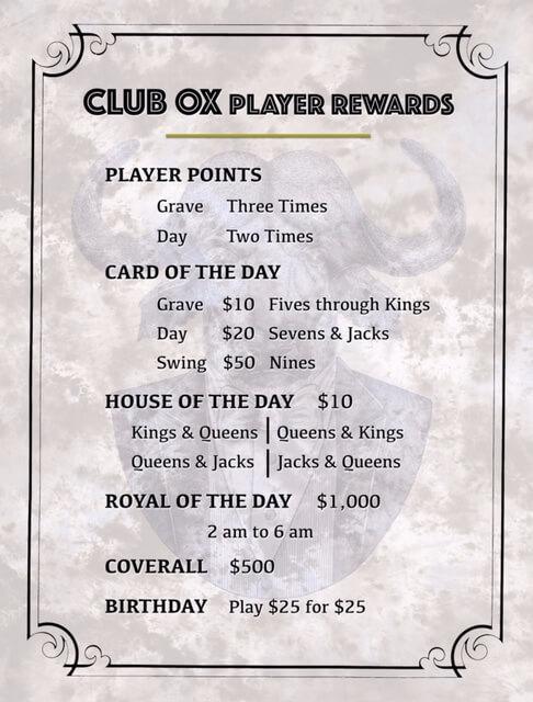 Club Ox Player Rewards