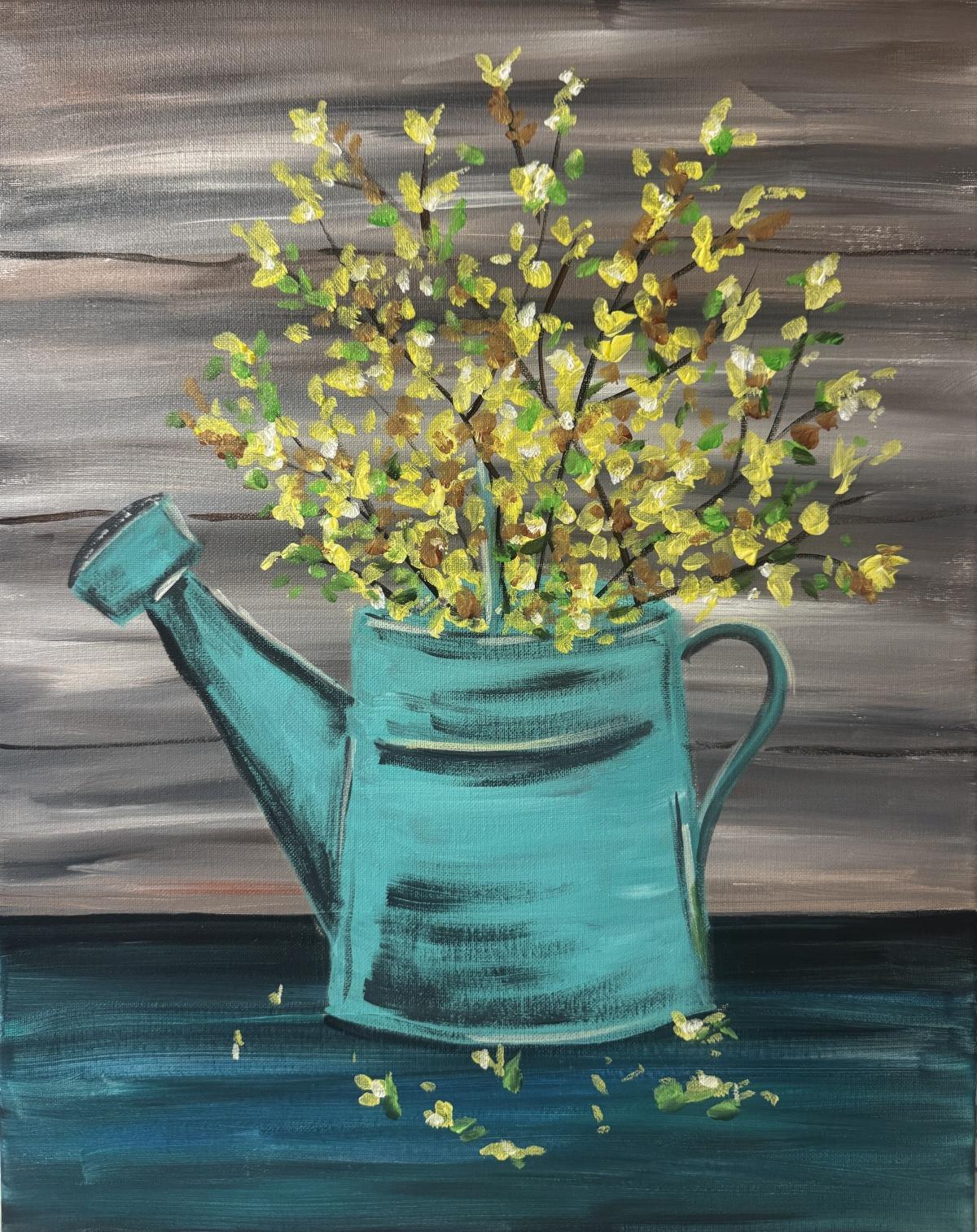 Painting Class: Spring Flowers Watering Can
