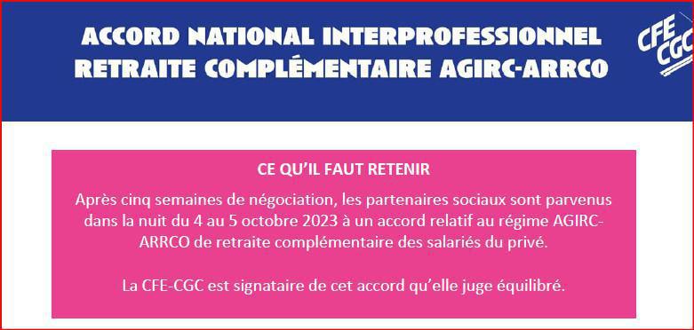 Accord National Interprofessionnel - Retraite complémentaire AGIRC-ARRCO