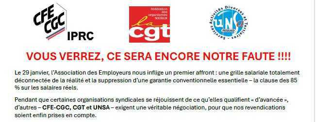 Tract Interfédéral "Vous verrez, ce sera encore notre faute !!"