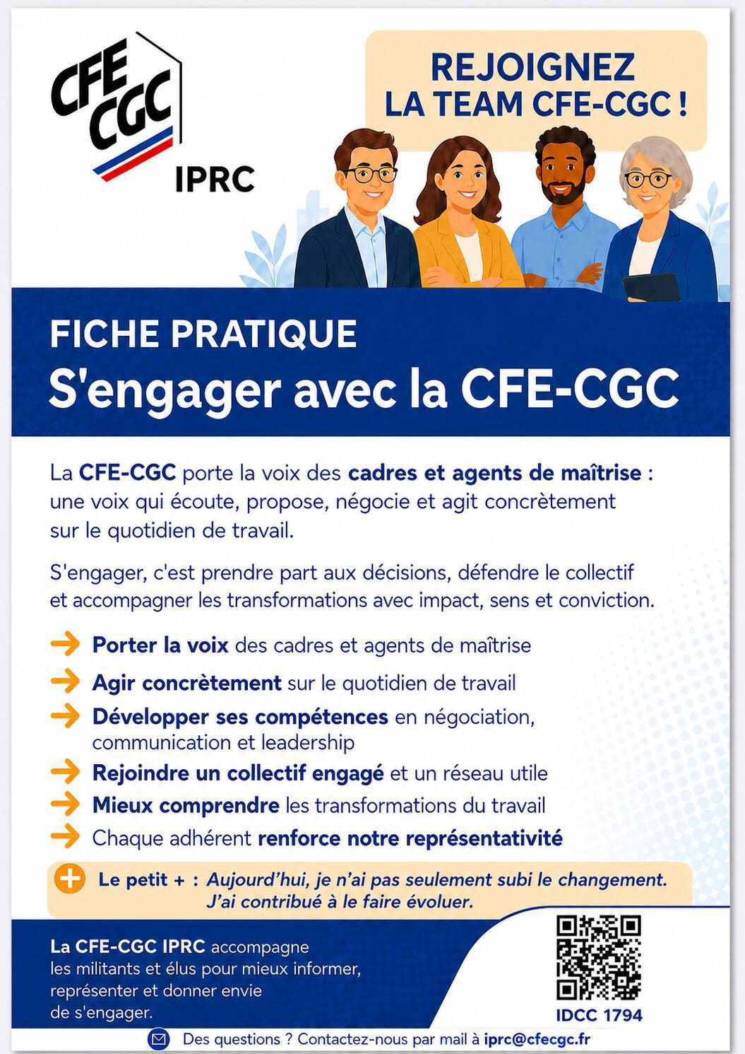 Affiche "Rejoignez la team CFE-CGC"