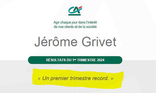 📢 GROUPE CRéDIT AGRICOLE : Résultats T1 2024 📢 