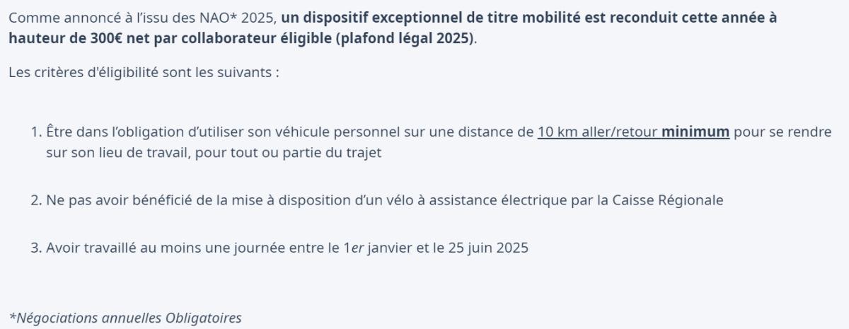 ❗Info : Titre Mobilité ❗