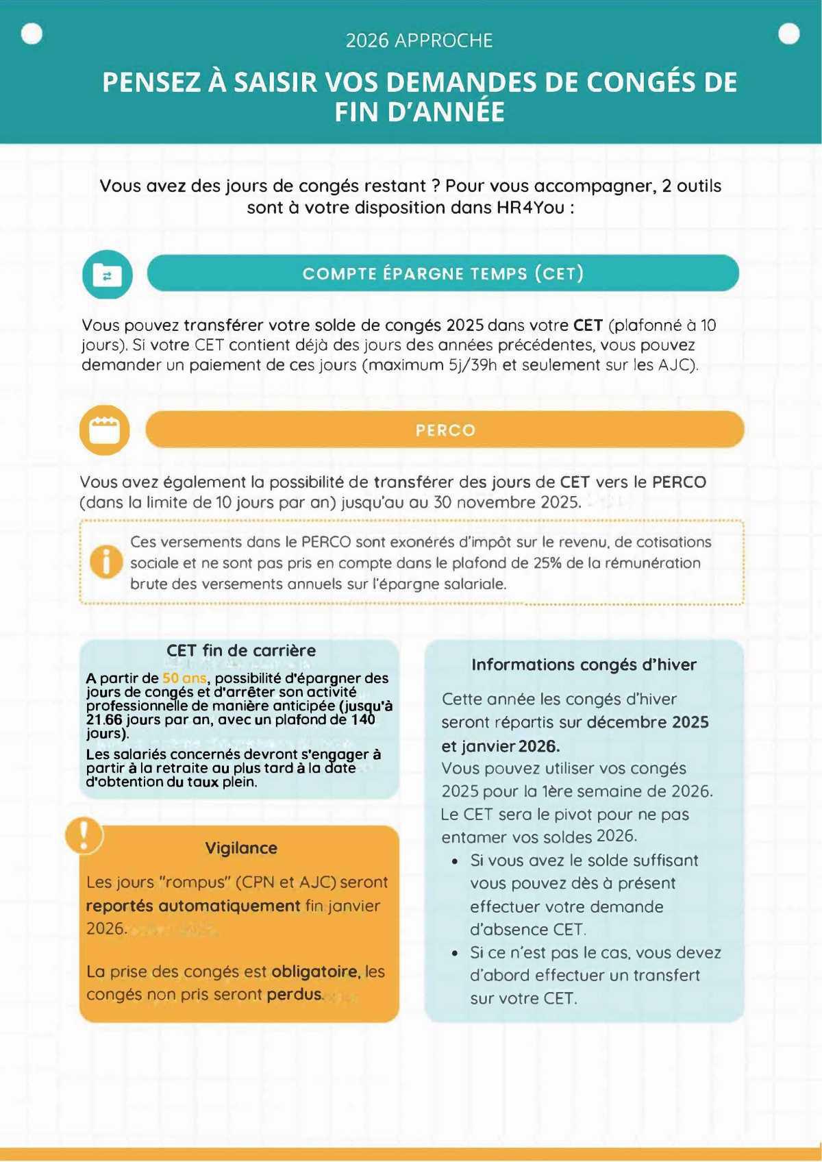 pensez à saisir vos demandes de congés de fin d’année 📆
