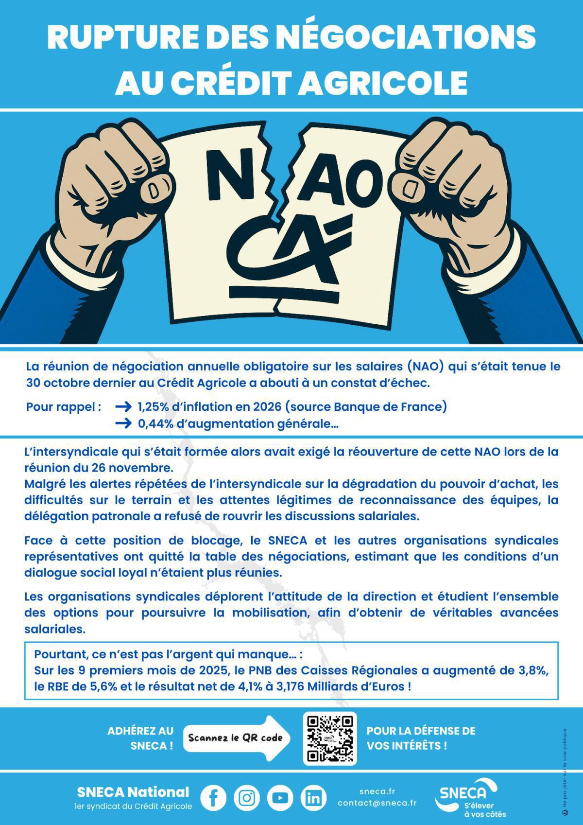 🚫 Rupture des négociations au Crédit Agricole 🚫