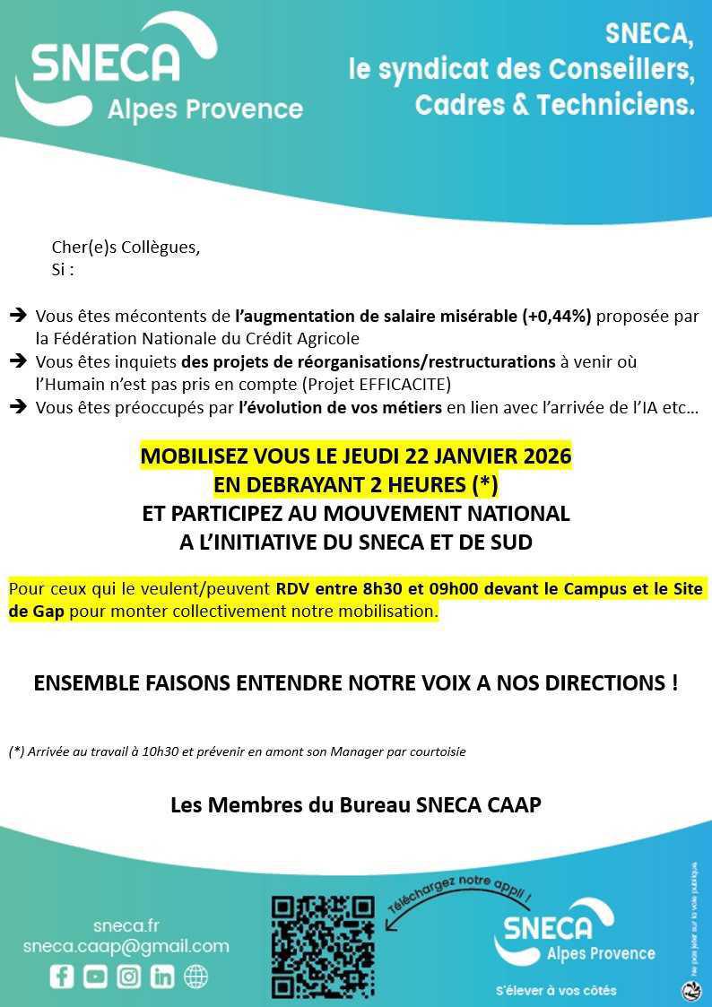💥 Infos : Mobilisation du 22 janvier à CAAP 💥