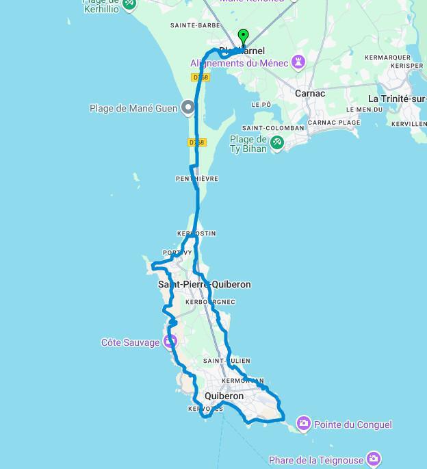 42km Départ de Plouharnel pour La grande boucle de Quiberon 