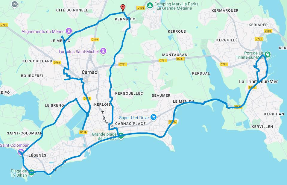 Boucle de Carnac – Plage de Saint-Colomban 22km