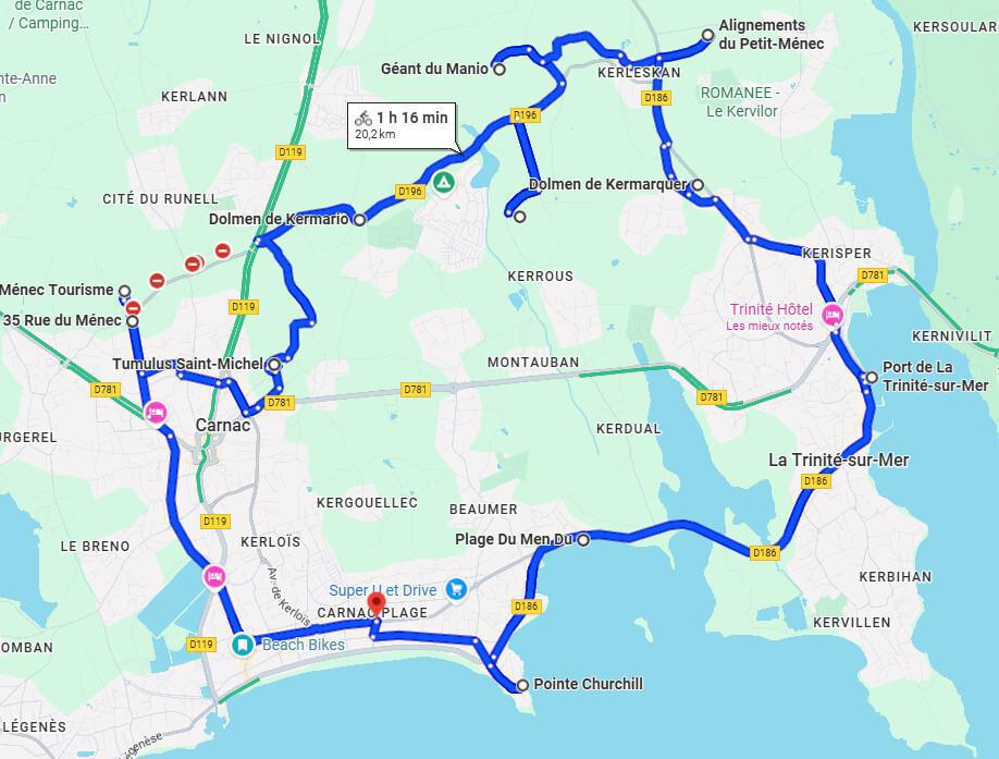 20km Petite boucle des mégalithes de Carnac-Trinité sur mer