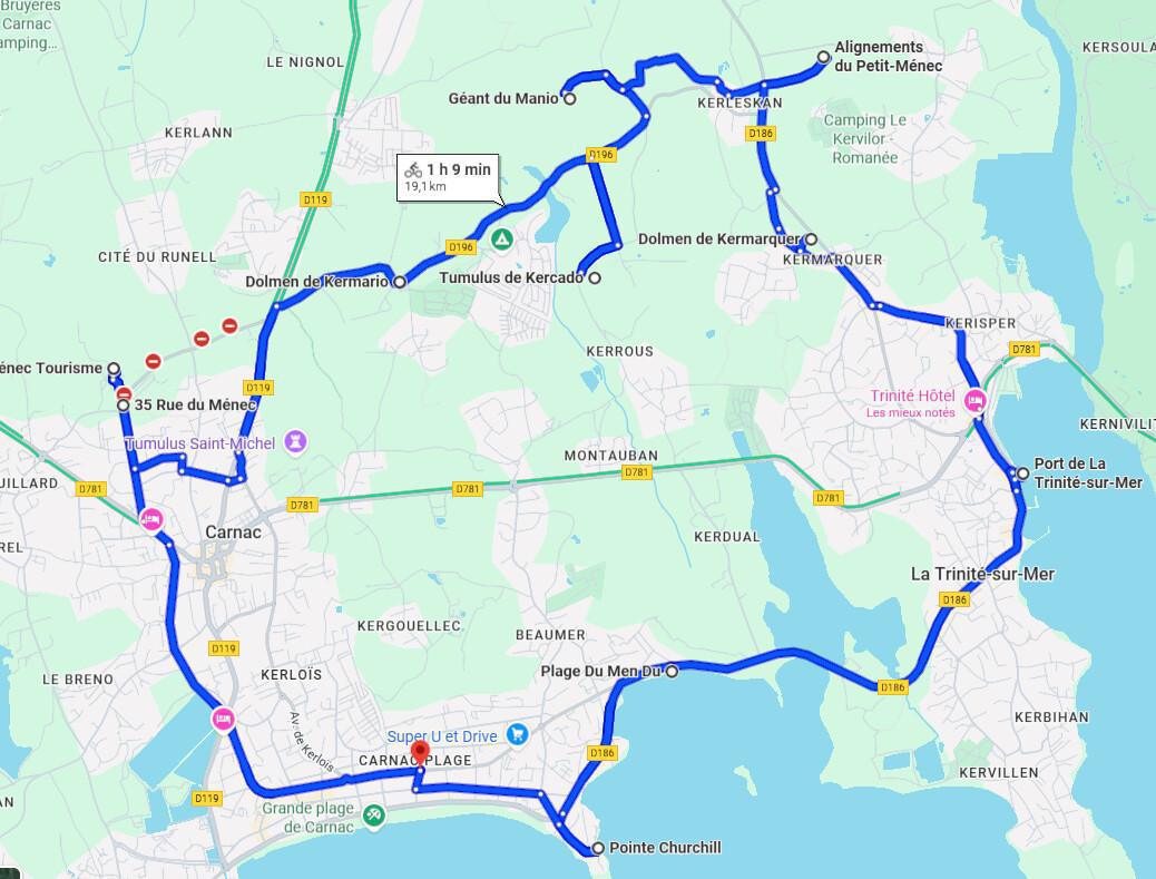🚴‍♂️20km Petite boucle des mégalithes de Carnac-Trinité sur mer
