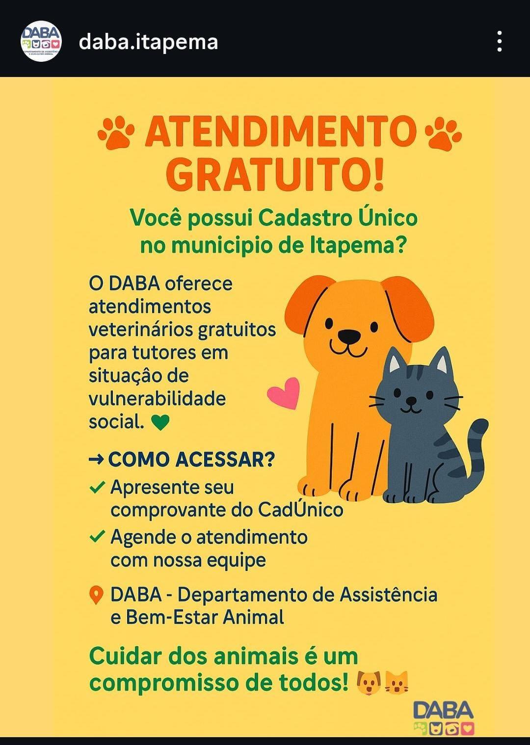 DABA - Itapema - Departamento de Assistência e Bem-Estar Animal