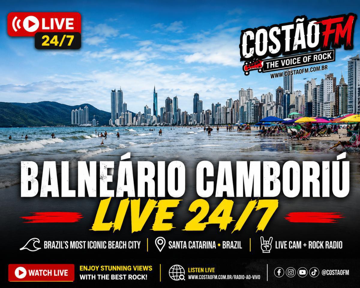 Balneário Camboriú Live Cam 24/7 | Brazil’s Most Famous Beach City | Costão FM – The Voice of Rock 🎸 Balneário Camboriú Live Cam 24/7 | Brazil’s Most Famous Beach City | Costão FM – The Voice of Rock 🎸