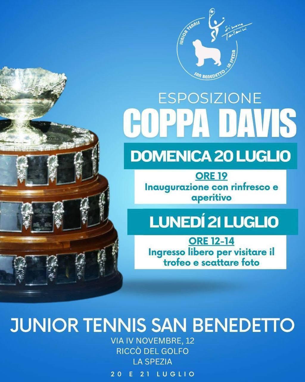 Esposizione Coppa Davis - Inaugurazione con rinfresco e aperitivo (inizio ore 19.00)