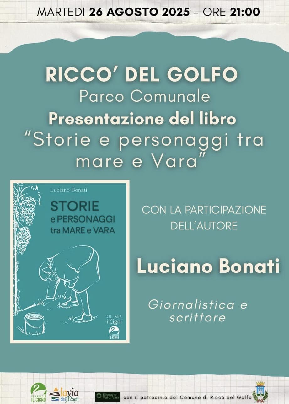 Presentazione del libro "Storie e personaggi tra mare e Vara" (inizio ore 21.00)