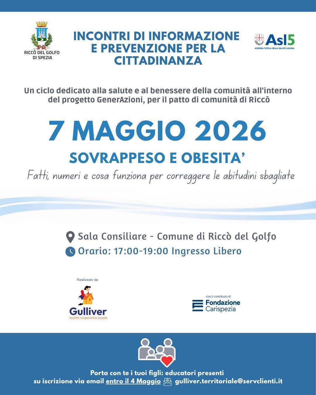 Sovrappeso e obesità - Fatto, numeri e cosa funziona per correggere le abitudini sbagliate (Orario: 17:00-19:00 Ingresso Libero)