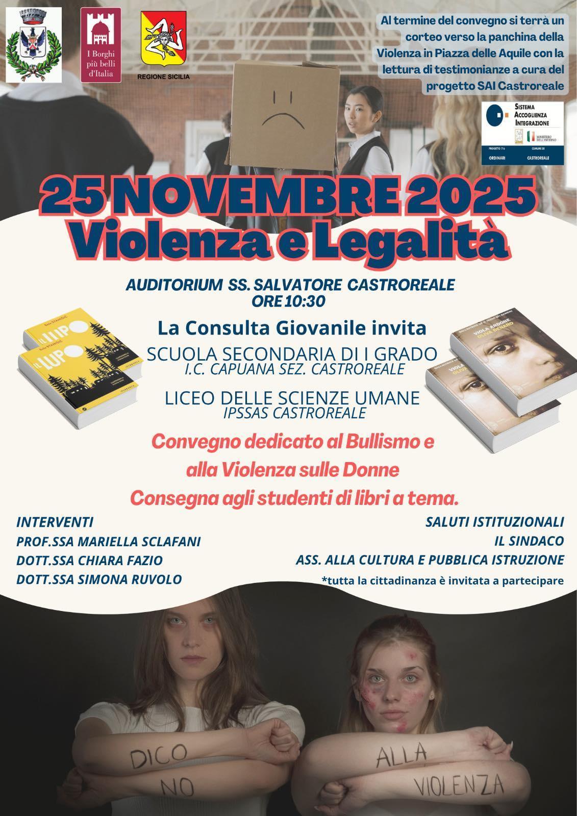 Convegno: Violenza e Legalità (inizio ore 10.30)