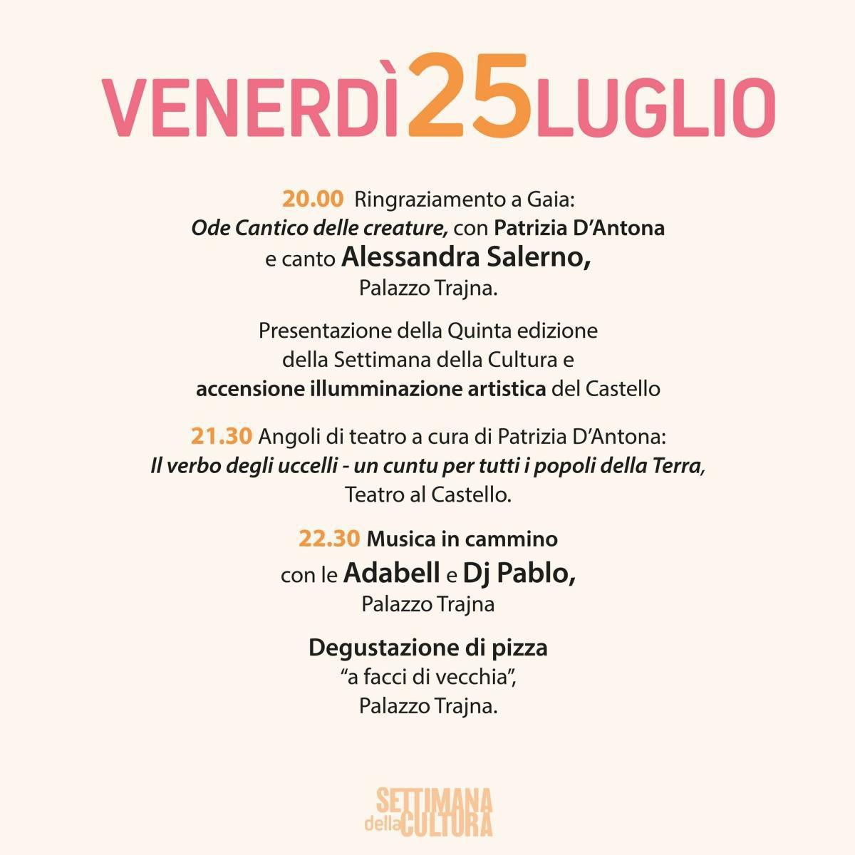 Ringraziamento a Gaia: Ode Cantico delle creature, con Patrizia D'Antona e canto Alessandra Salerno (start h. 20.00)