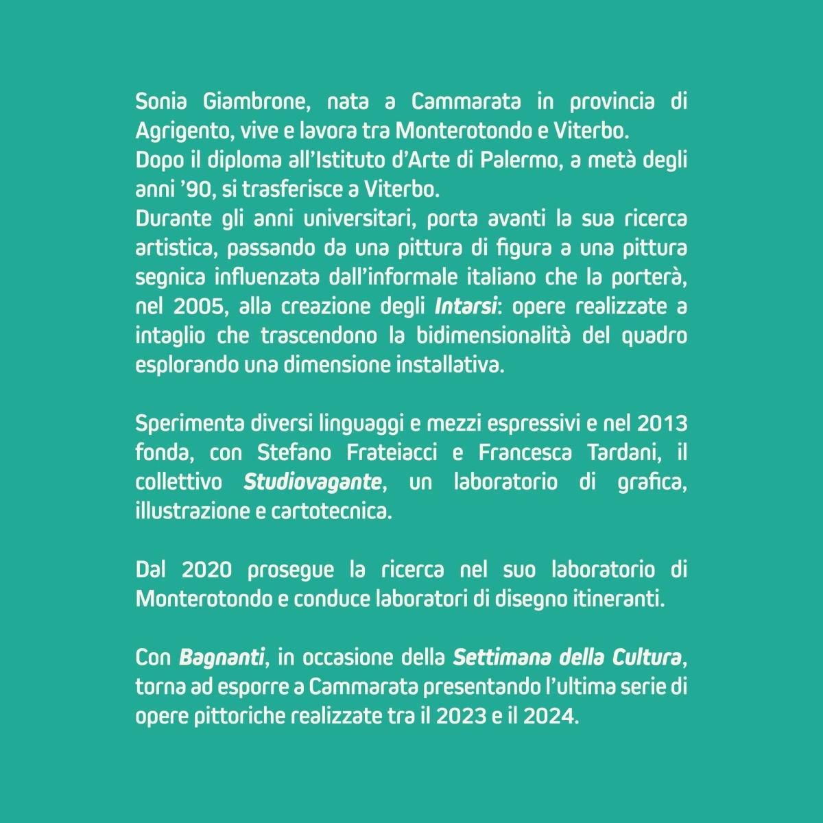 Mostra Personale "Bagnanti" di Sonia Giambrone