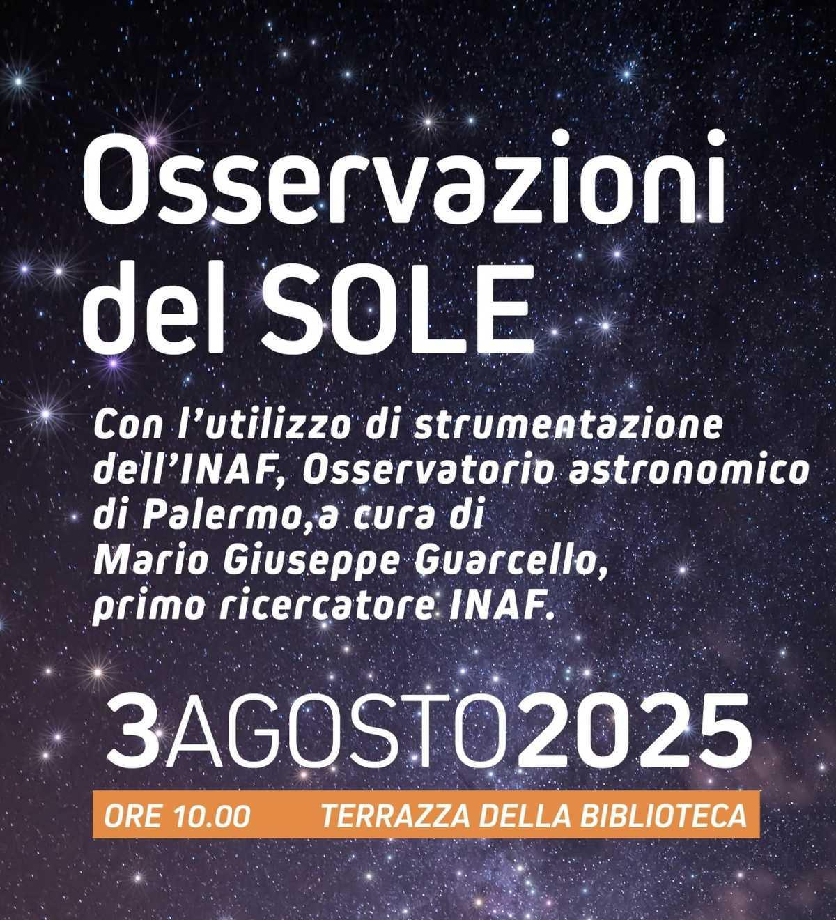 Osservazioni del Sole (start h. 10.00)