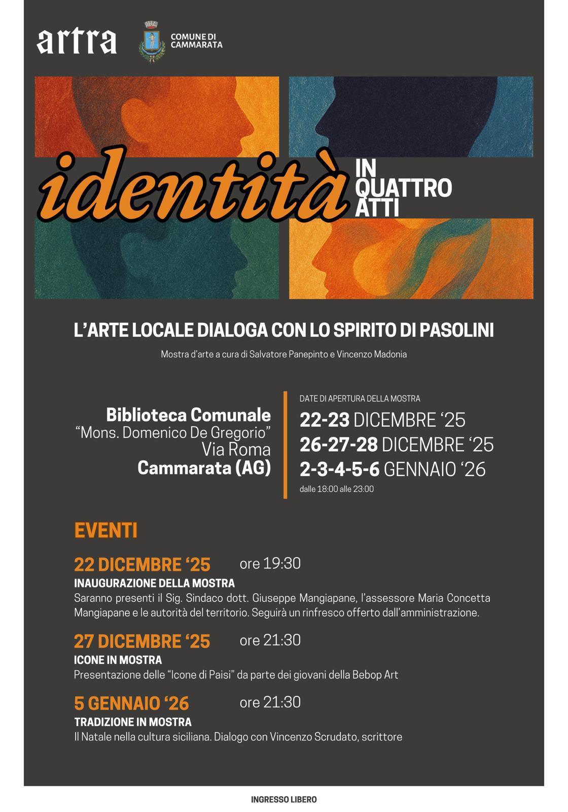 Mostra d'arte - Identità in quattro atti (dalle ore 18.00 alle 23.00)
