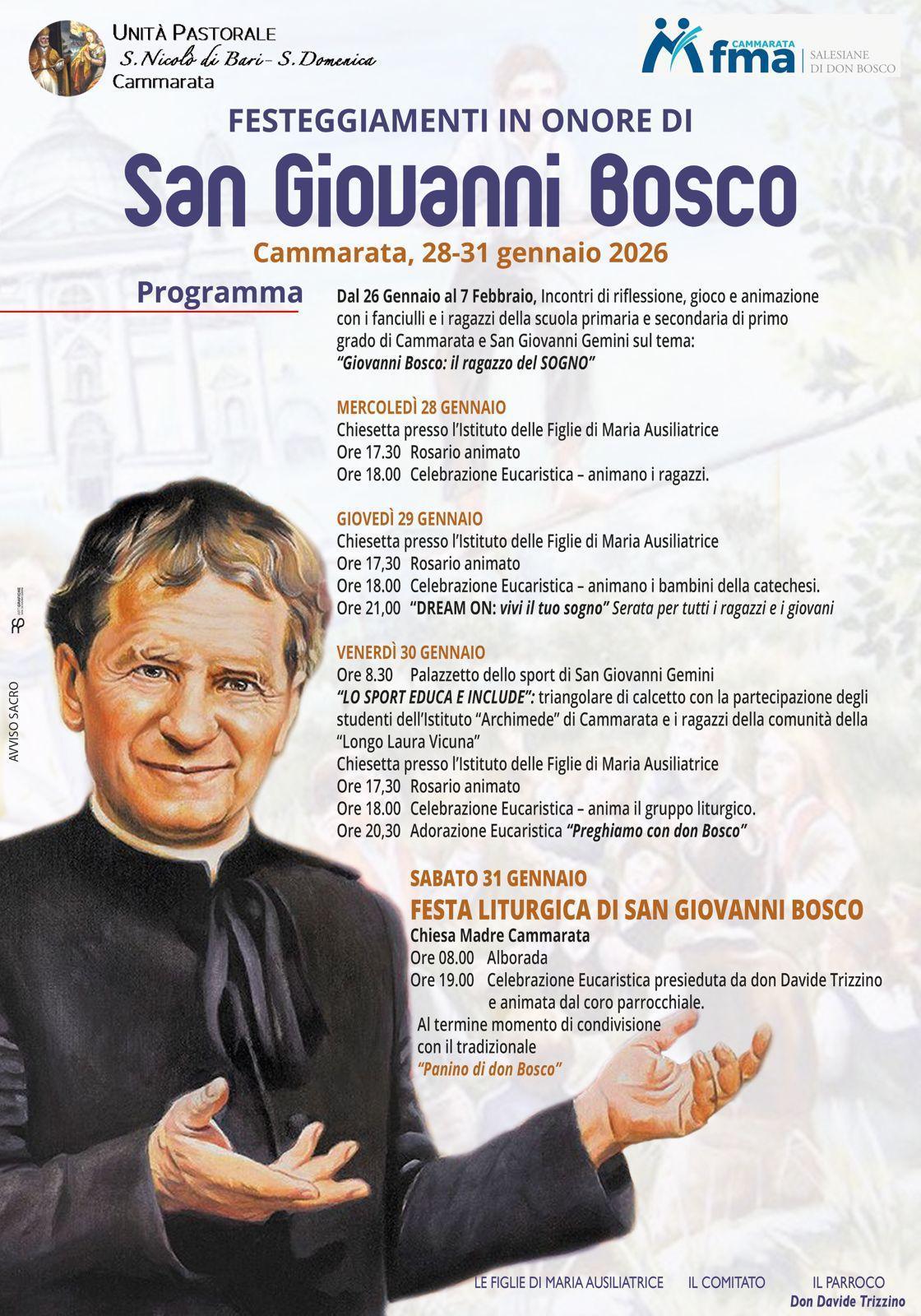 Festa Liturgica di San Giovanni Bosco (dalle ore 8.00)
