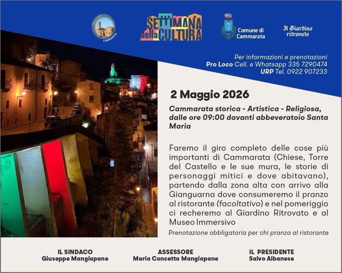 Cammarata storica - Artistica - Religiosa, davanti abbeveratoio Santa Maria (Inizio ore 09:00)