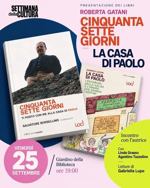 Incontro con Roberta Gatani: Cinquantasette Giorni e La casa di Paolo (inizio ore 19:00)