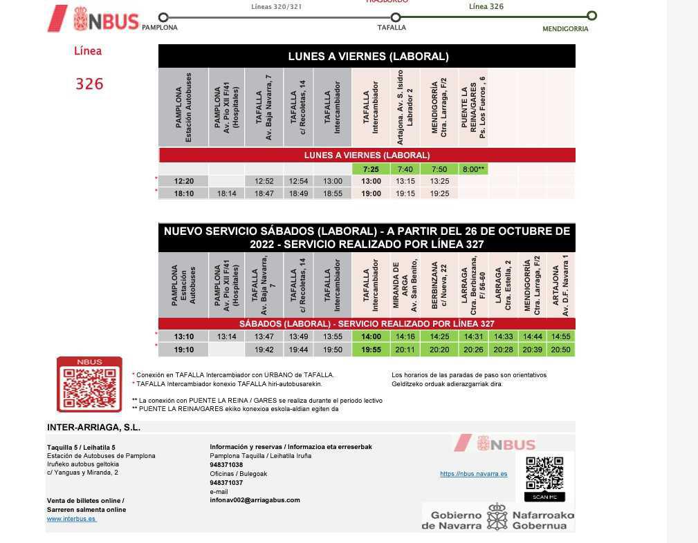 Autobuses Tafalla Y Mendigorría