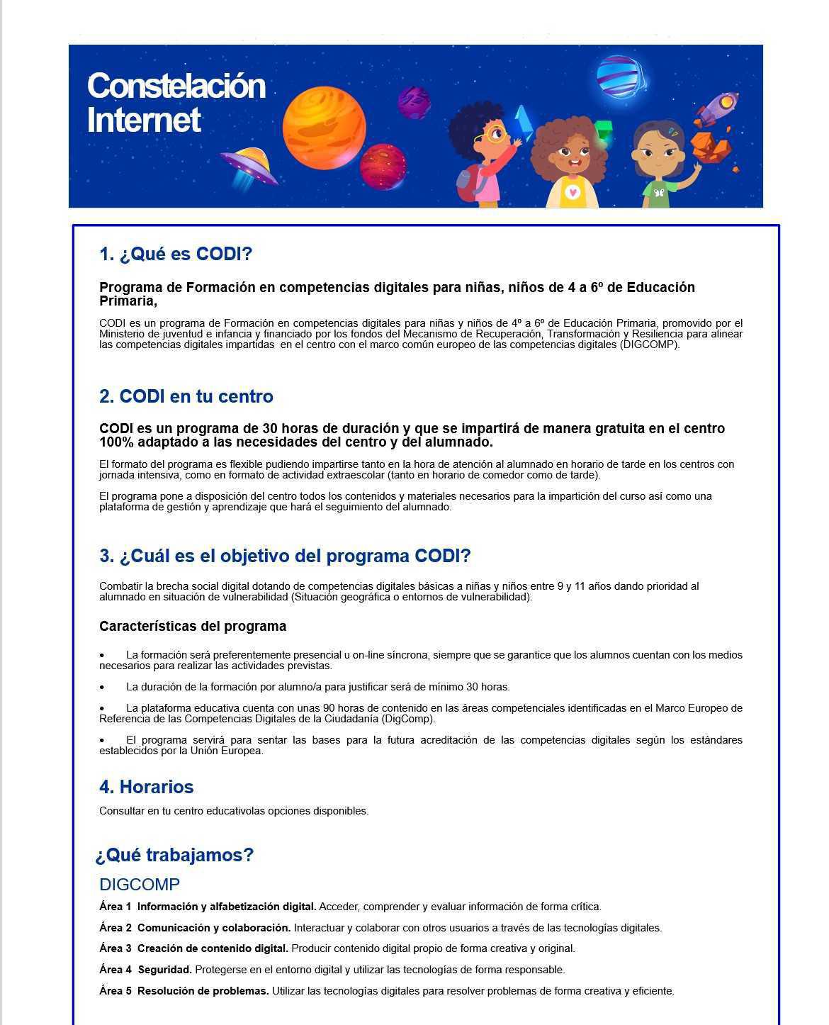 Campamento CODI – Competencias digitales para la infancia.